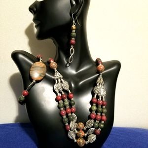 Real silver Egyptian style jewelry set !